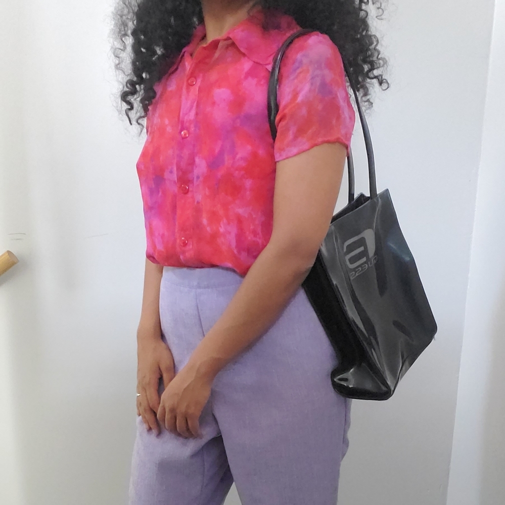 Silk short sleeve button up
